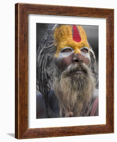 Sadhu, Shivaratri Festival, Pashupatinath Temple, Kathmandu, Nepal-Jane Sweeney-Framed Photographic Print