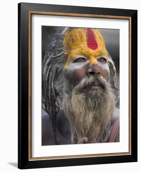 Sadhu, Shivaratri Festival, Pashupatinath Temple, Kathmandu, Nepal-Jane Sweeney-Framed Photographic Print