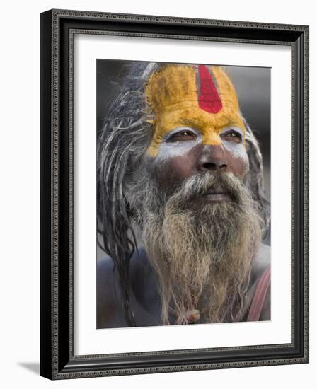 Sadhu, Shivaratri Festival, Pashupatinath Temple, Kathmandu, Nepal-Jane Sweeney-Framed Photographic Print