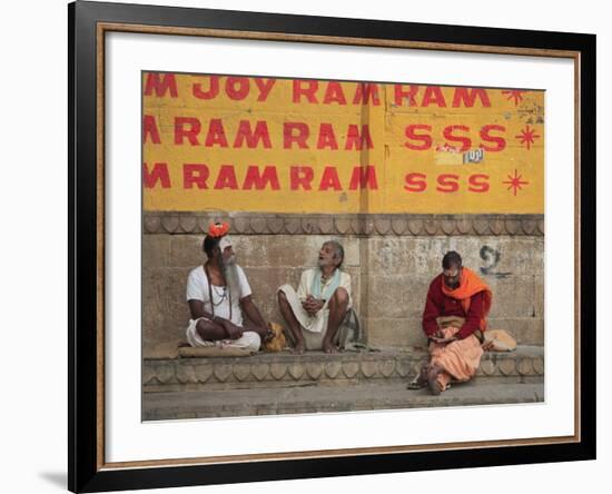 Sadhus, Ghats, Varanasi, Uttar Pradesh, India, Asia-Wendy Connett-Framed Photographic Print