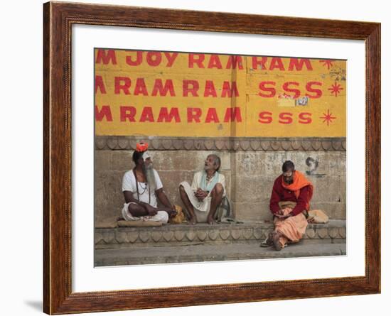 Sadhus, Ghats, Varanasi, Uttar Pradesh, India, Asia-Wendy Connett-Framed Photographic Print