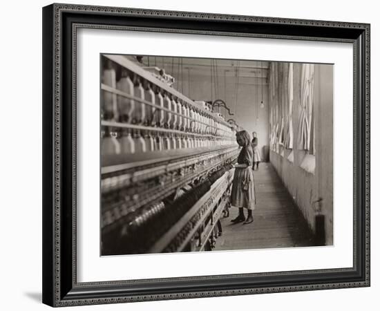 Sadie Pfeifer, a Cotton Mill Spinner, Lancaster, South Carolina, 1908-Lewis Wickes Hine-Framed Photographic Print