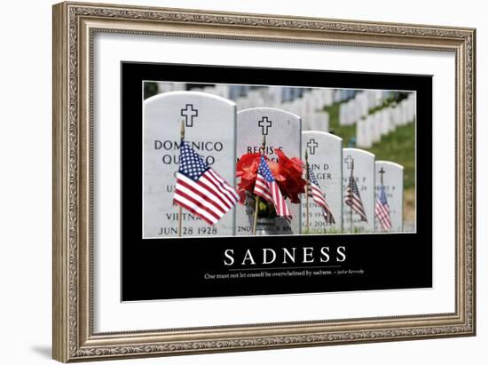 Sadness: Inspirational Quote and Motivational Poster-null-Framed Photographic Print