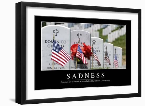 Sadness: Inspirational Quote and Motivational Poster-null-Framed Photographic Print