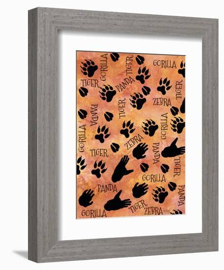 Safari Adventure Animal Footprints-Bee Sturgis-Framed Art Print