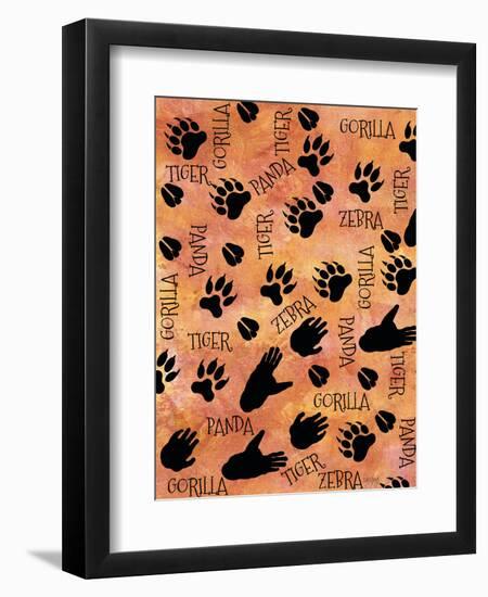 Safari Adventure Animal Footprints-Bee Sturgis-Framed Art Print