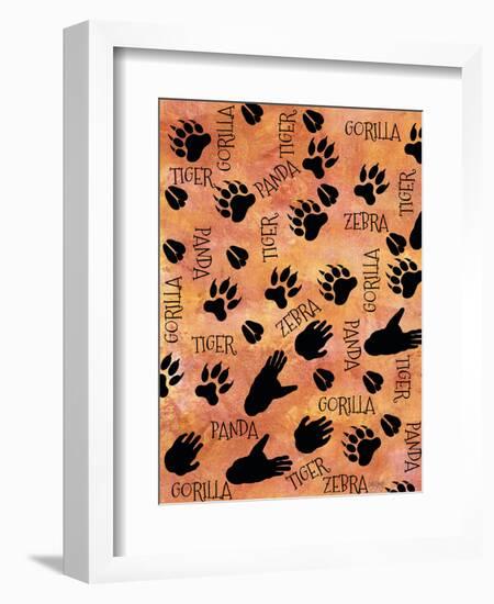 Safari Adventure Animal Footprints-Bee Sturgis-Framed Art Print