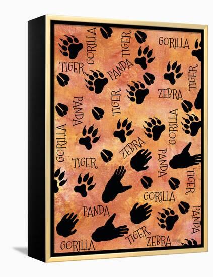 Safari Adventure Animal Footprints-Bee Sturgis-Framed Stretched Canvas