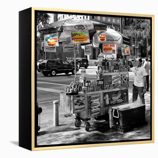 Safari CityPop Collection - NYC Hot Dog with Zebra Man II-Philippe Hugonnard-Framed Premier Image Canvas