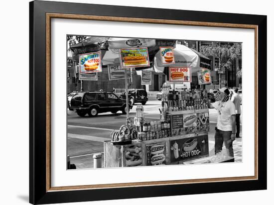 Safari CityPop Collection - NYC Hot Dog with Zebra Man III-Philippe Hugonnard-Framed Photographic Print