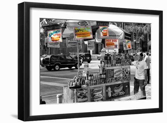 Safari CityPop Collection - NYC Hot Dog with Zebra Man III-Philippe Hugonnard-Framed Photographic Print