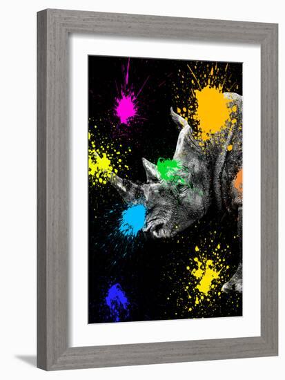 Safari Colors Pop Collection - Rhino Portrait III-Philippe Hugonnard-Framed Giclee Print