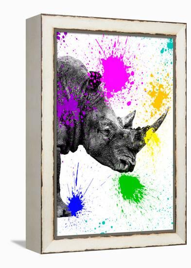 Safari Colors Pop Collection - Rhino Portrait IV-Philippe Hugonnard-Framed Premier Image Canvas