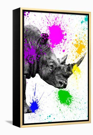 Safari Colors Pop Collection - Rhino Portrait IV-Philippe Hugonnard-Framed Premier Image Canvas