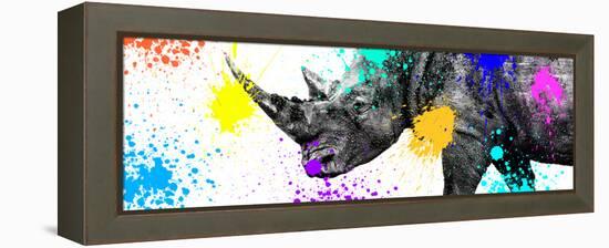 Safari Colors Pop Collection - Rhino Portrait V-Philippe Hugonnard-Framed Premier Image Canvas
