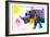 Safari Colors Pop Collection - Rhino Portrait VII-Philippe Hugonnard-Framed Giclee Print