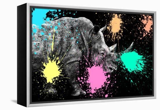 Safari Colors Pop Collection - Rhino Portrait VIII-Philippe Hugonnard-Framed Premier Image Canvas