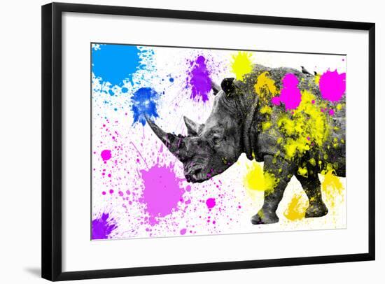 Safari Colors Pop Collection - Rhino-Philippe Hugonnard-Framed Giclee Print