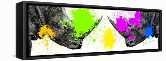 Safari Colors Pop Collection - Rhinos Face to Face II-Philippe Hugonnard-Framed Premier Image Canvas