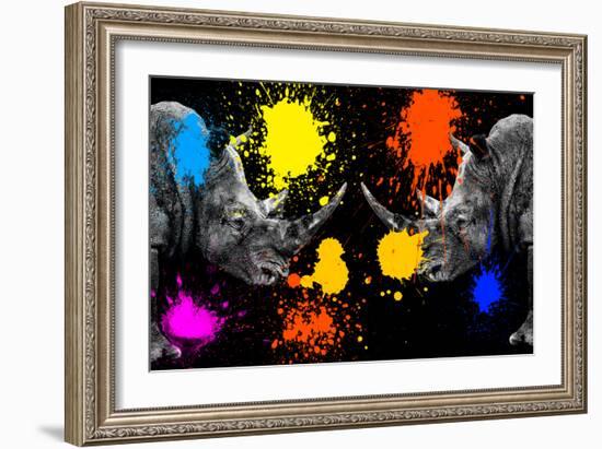 Safari Colors Pop Collection - Rhinos Face to Face III-Philippe Hugonnard-Framed Giclee Print