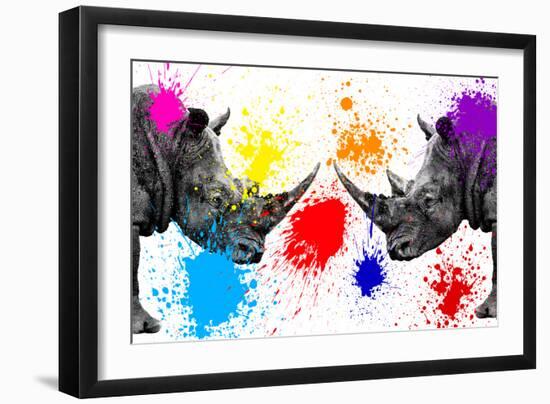 Safari Colors Pop Collection - Rhinos Face to Face III-Philippe Hugonnard-Framed Giclee Print