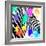 Safari Colors Pop Collection - Zebra Portrait-Philippe Hugonnard-Framed Giclee Print