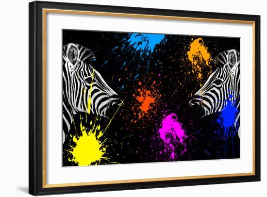 Safari Colors Pop Collection - Zebras Face to Face II-Philippe Hugonnard-Framed Giclee Print