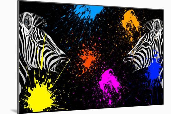 Safari Colors Pop Collection - Zebras Face to Face II-Philippe Hugonnard-Mounted Giclee Print