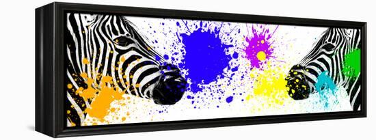 Safari Colors Pop Collection - Zebras Face to Face III-Philippe Hugonnard-Framed Premier Image Canvas