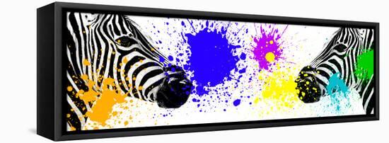 Safari Colors Pop Collection - Zebras Face to Face III-Philippe Hugonnard-Framed Premier Image Canvas
