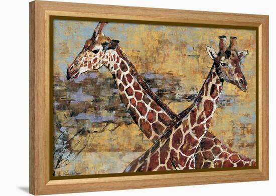 Safari Giraffes-Madelaine Morris-Framed Stretched Canvas