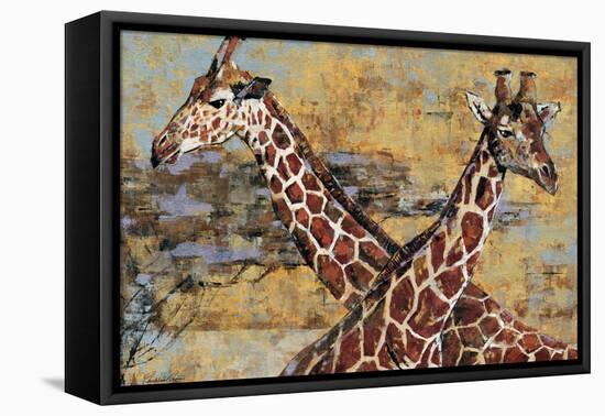 Safari Giraffes-Madelaine Morris-Framed Stretched Canvas