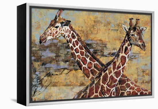 Safari Giraffes-Madelaine Morris-Framed Stretched Canvas