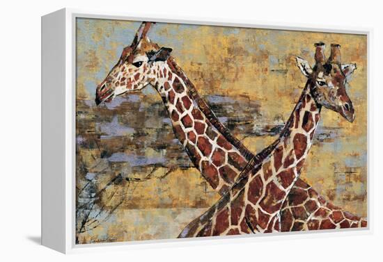 Safari Giraffes-Madelaine Morris-Framed Stretched Canvas