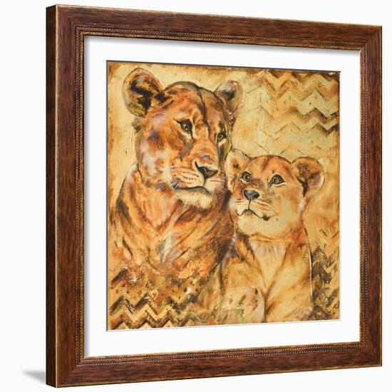 Safari Mother and Son II-Patricia Pinto-Framed Art Print