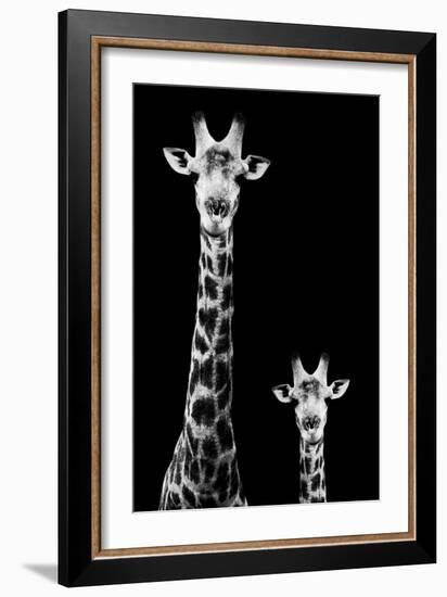 Safari Profile Collection - Giraffe and Baby Black Edition II-Philippe Hugonnard-Framed Photographic Print