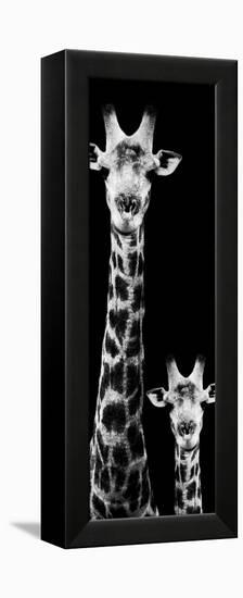 Safari Profile Collection - Giraffe and Baby Black Edition VI-Philippe Hugonnard-Framed Premier Image Canvas
