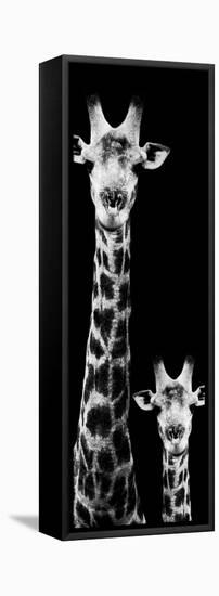 Safari Profile Collection - Giraffe and Baby Black Edition VI-Philippe Hugonnard-Framed Premier Image Canvas