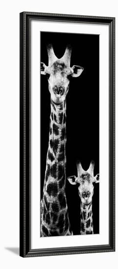 Safari Profile Collection - Giraffe and Baby Black Edition VI-Philippe Hugonnard-Framed Photographic Print