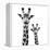 Safari Profile Collection - Portrait of Giraffe and Baby White Edition II-Philippe Hugonnard-Framed Premier Image Canvas