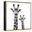 Safari Profile Collection - Portrait of Giraffe and Baby White Edition II-Philippe Hugonnard-Framed Premier Image Canvas