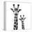 Safari Profile Collection - Portrait of Giraffe and Baby White Edition II-Philippe Hugonnard-Framed Premier Image Canvas