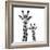 Safari Profile Collection - Portrait of Giraffe and Baby White Edition II-Philippe Hugonnard-Framed Photographic Print