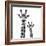 Safari Profile Collection - Portrait of Giraffe and Baby White Edition II-Philippe Hugonnard-Framed Photographic Print