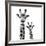 Safari Profile Collection - Portrait of Giraffe and Baby White Edition II-Philippe Hugonnard-Framed Giclee Print