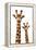 Safari Profile Collection - Portrait of Giraffe and Baby White Edition III-Philippe Hugonnard-Framed Premier Image Canvas