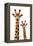 Safari Profile Collection - Portrait of Giraffe and Baby White Edition III-Philippe Hugonnard-Framed Premier Image Canvas