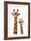 Safari Profile Collection - Portrait of Giraffe and Baby White Edition III-Philippe Hugonnard-Framed Photographic Print