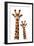 Safari Profile Collection - Portrait of Giraffe and Baby White Edition III-Philippe Hugonnard-Framed Photographic Print