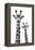 Safari Profile Collection - Portrait of Giraffe and Baby White Edition IV-Philippe Hugonnard-Framed Premier Image Canvas